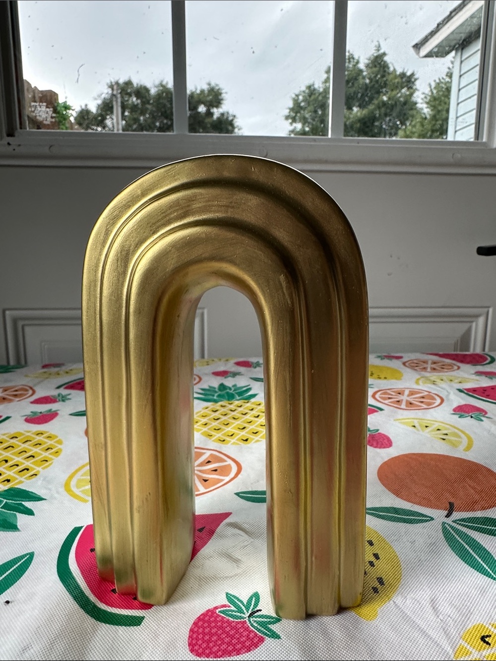 Gold Rainbow Sculptural Vase Accent